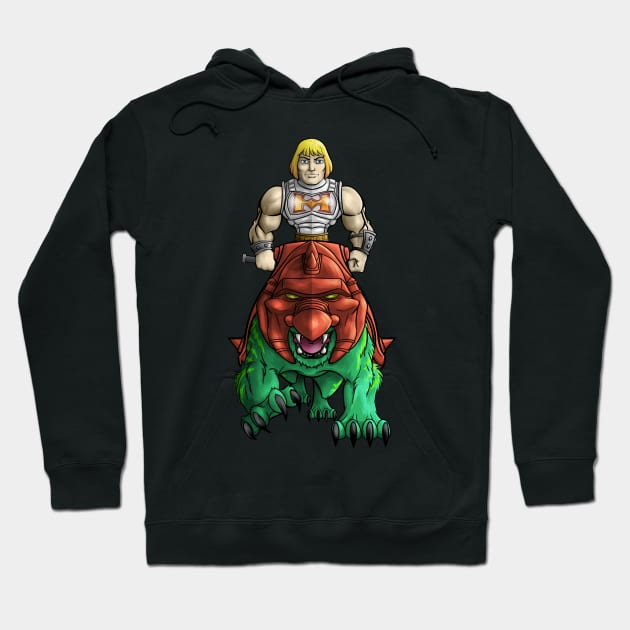 Battlecat and BA He-Man Hoodie by EMBoyd ART